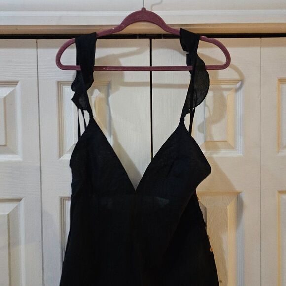 Free People Women's Black Josie Side Buttons Detail Mini Dress Size Medium - Picture 6 of 16